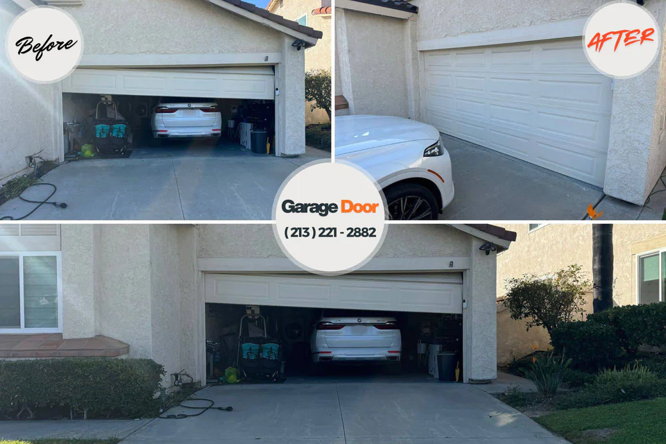Before and after: garage door repair Boyceville, WI